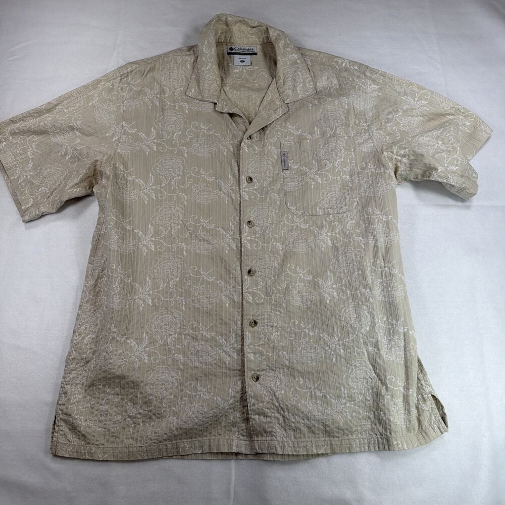 Columbia Shirt Mens XL Short Sleeve Hawaiian Button Down Vacation Outdoors
